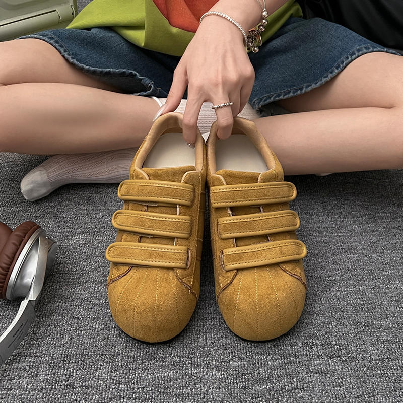 Уродливо-милые туфли-липучки с большой головой, женские, осенние новинки, с внутренней высотой 5 см, ретро, универсальные, немецкие тренировочные туфли, повседневные кеды