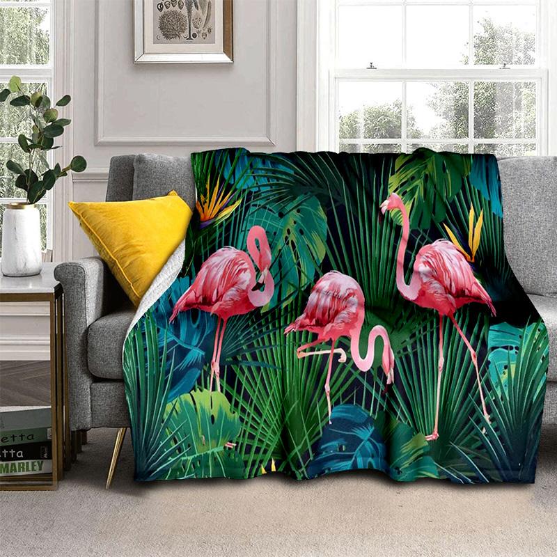HD розовое одеяло с изображением тропического леса, птицы, фламинго, мягкое одеяло для дома, спальни, кровати, дивана, дорожного чехла для пикника, детское одеяло