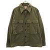 B&H Sanforized Made In USA Herringbone Pattern Military Jacket L Khaki Men's Used