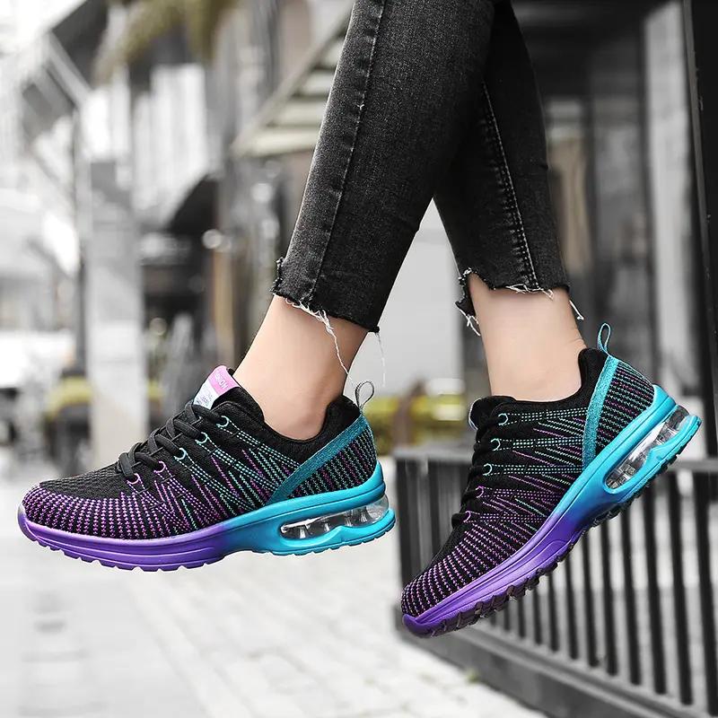 Fashion Casual Shoes for Women's Summer Mesh Breathable Sneaker Fashion Multi-color Running Shoes Light Thick Sole Elevated Hiking Shoes