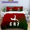 Cr7 Football Legend Print 3Pcs Bedding Setduvet Cover With 2 Bedropillowcase Home Birthday Gift