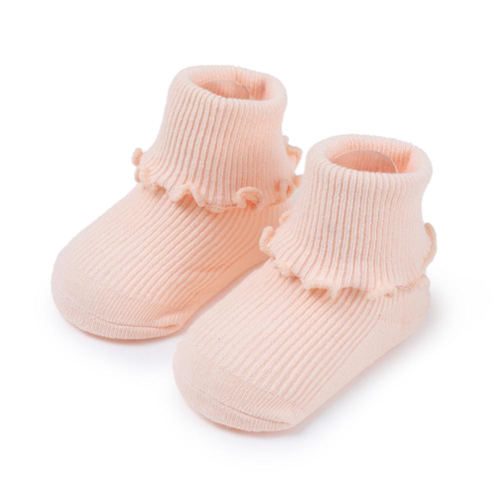 Носки для девочек, однотонные детские носки с оборками, детские носки принцессы