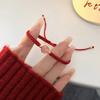 Couple Bracelet Woven Red Rope Light Lucky Transfer Beads Strawberry Crystal Hand Rope