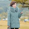 Mom's Thickened Down Cotton-padded Jacket Winter Middle-aged and Elderly Women's Cotton-padded Jacket Medium and Long Middle-aged Women's