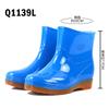 Сапоги из ПВХ для дождя Водонепроницаемая обувь для защиты от воды Резиновые сапоги для дождя Зимняя теплая обувь Резиновые сапоги