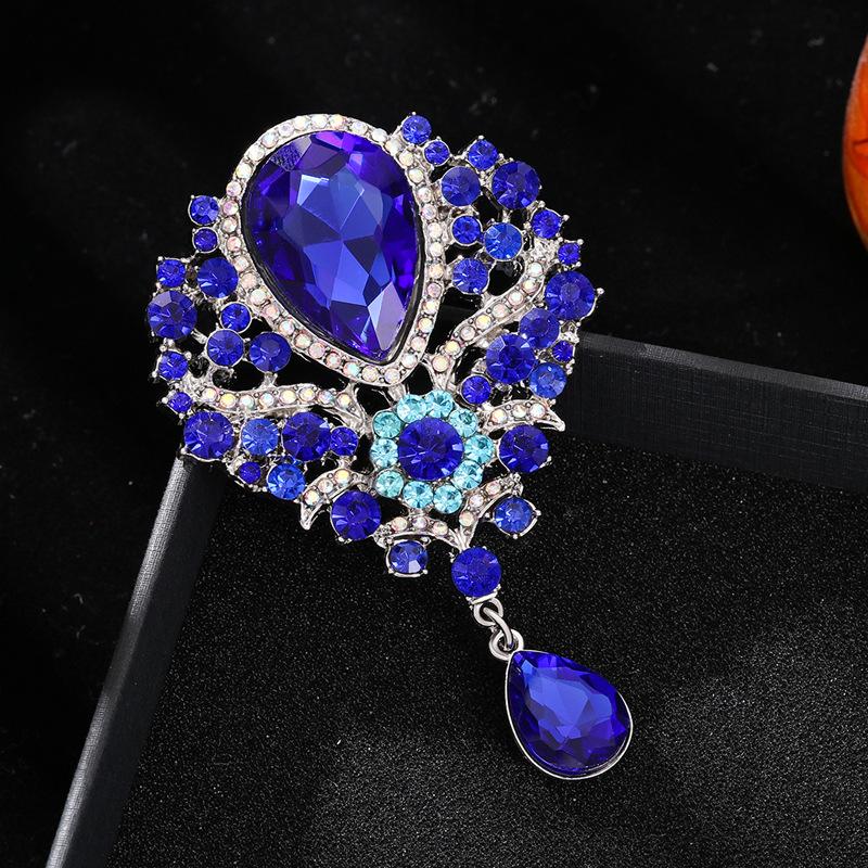 Женская хрустальная брошь-подвеска в виде капли воды со стразами, аксессуар для одежды