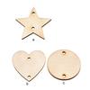 100 штук в упаковке, подвесные украшения из полированного дерева, подарочные подвески, пустое круглое сердце, вырез из натурального дерева, ручная работа для свадебной вечеринки