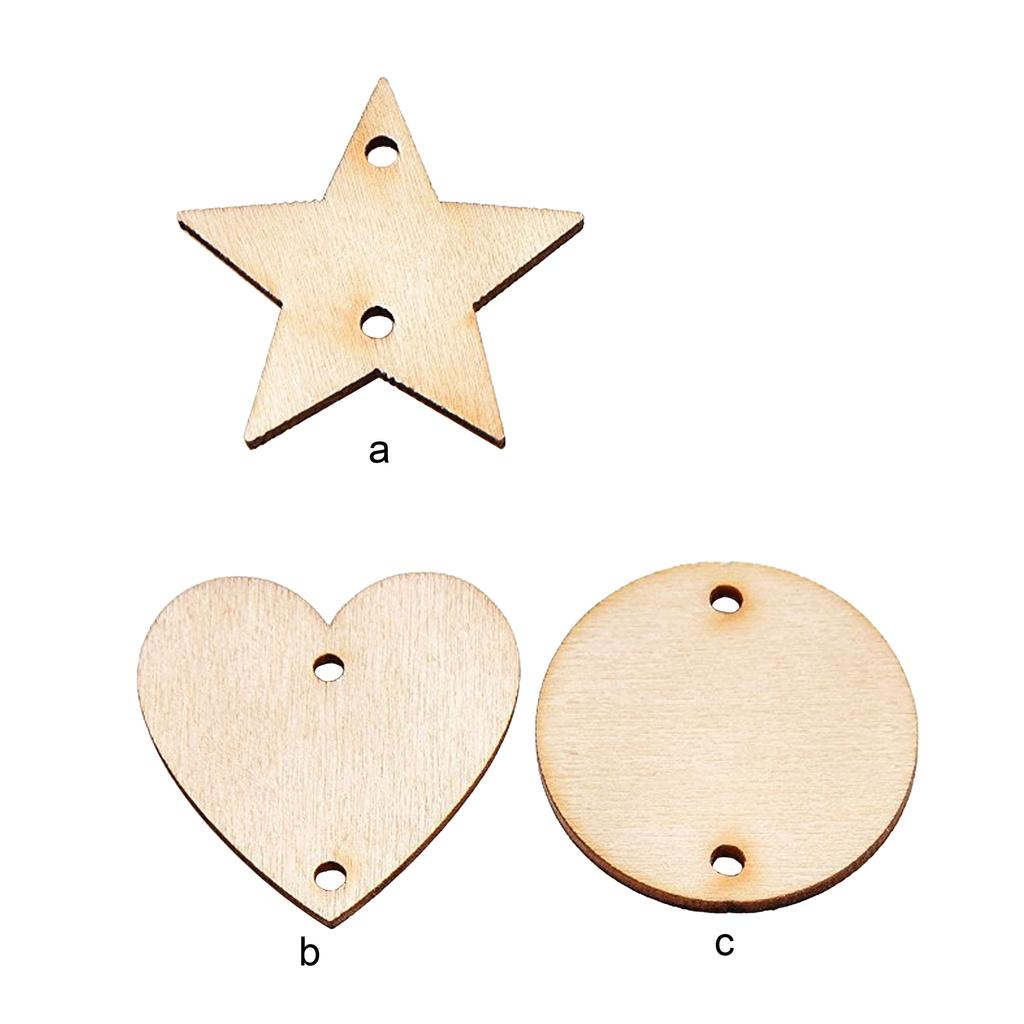 100 штук в упаковке, подвесные украшения из полированного дерева, подарочные подвески, пустое круглое сердце, вырез из натурального дерева, ручная работа для свадебной вечеринки