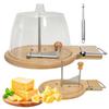 Cheese Curler Wheel Slicer Stainless Steel Cheese Shaver Cutter Hard Cheese Chocolate Beech Wood Base Flower Maker Tool