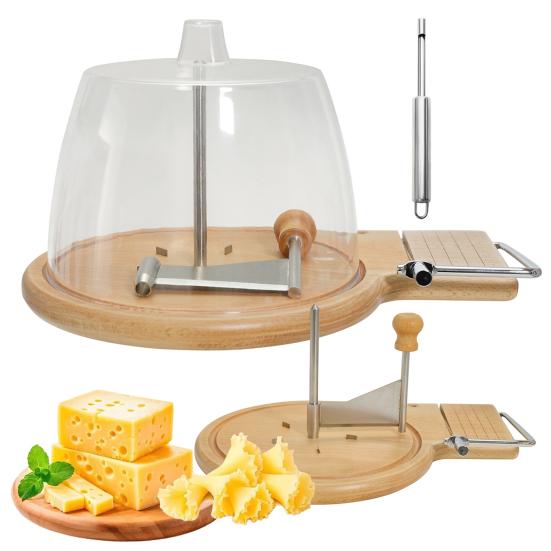 Слайсер-колесо для завивки сыра из нержавеющей стали, нож для нарезки, инструмент для нарезки твердого сыра, шоколада, основа из бука, инструмент для создания цветов