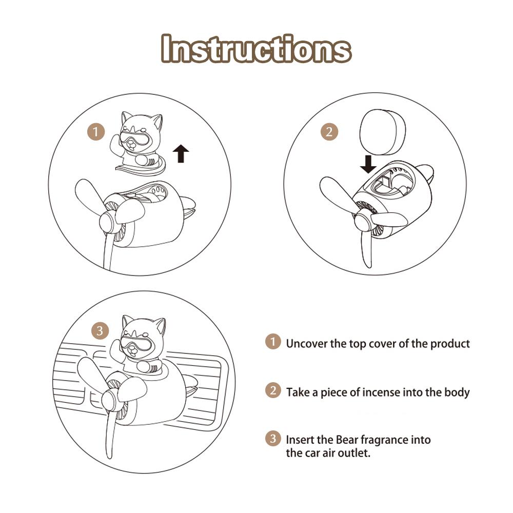 Автомобильный освежитель воздуха медведь пилот вентиляционное отверстие диффузор для духов вращающийся пропеллер воздуховыпускное отверстие аромат милый мультяшный декор авто