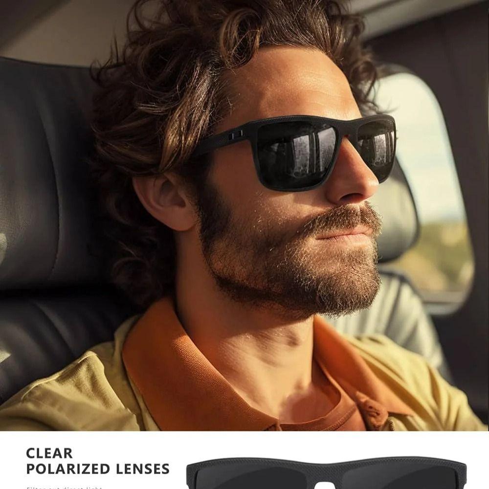 Anti-glare Fishing Sun Glasses Square Large Frame Sunglasses 2024 Polarized Sunglasses Women Men