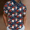 Men Polo Shirt Short Sleeve Christmas 3d Print Tops Fashion Polyester Breathable Comfortable Polos Shirts