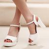Elegant Small Size 33-42 Soft Leather Sandals Platform Shoes Summer 2025 Block High Heels Sandals Women for Office Mom Daily