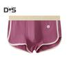 Men Boxer Underwear Mid-rise Elastic Waistband Patchwork Color Shorts Briefs U-convex Ribbed Panties Daily Wear