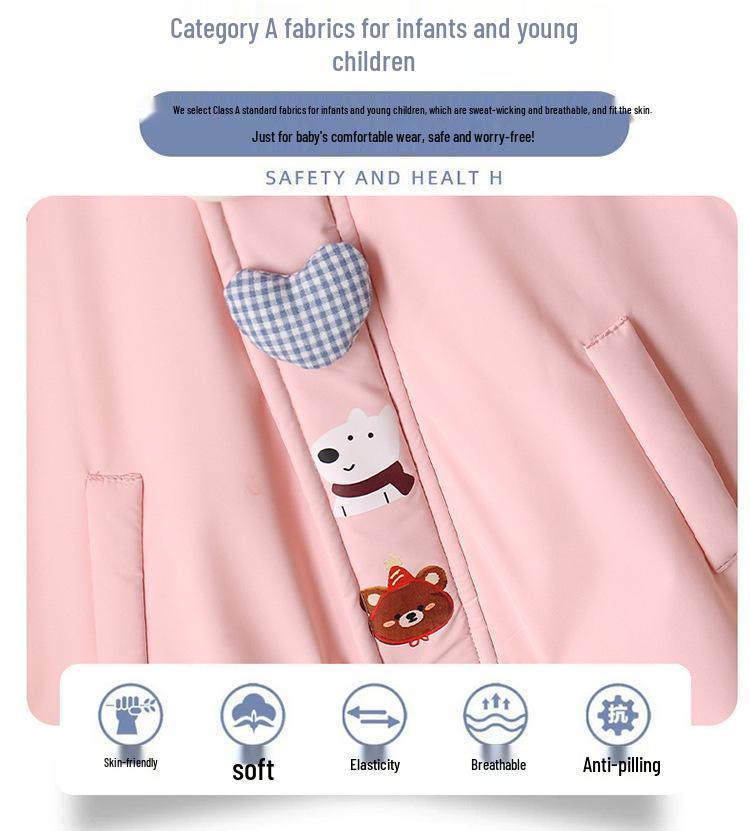 Утепленный зимний флисовый комбинезон-ветровка для младенцев и малышей