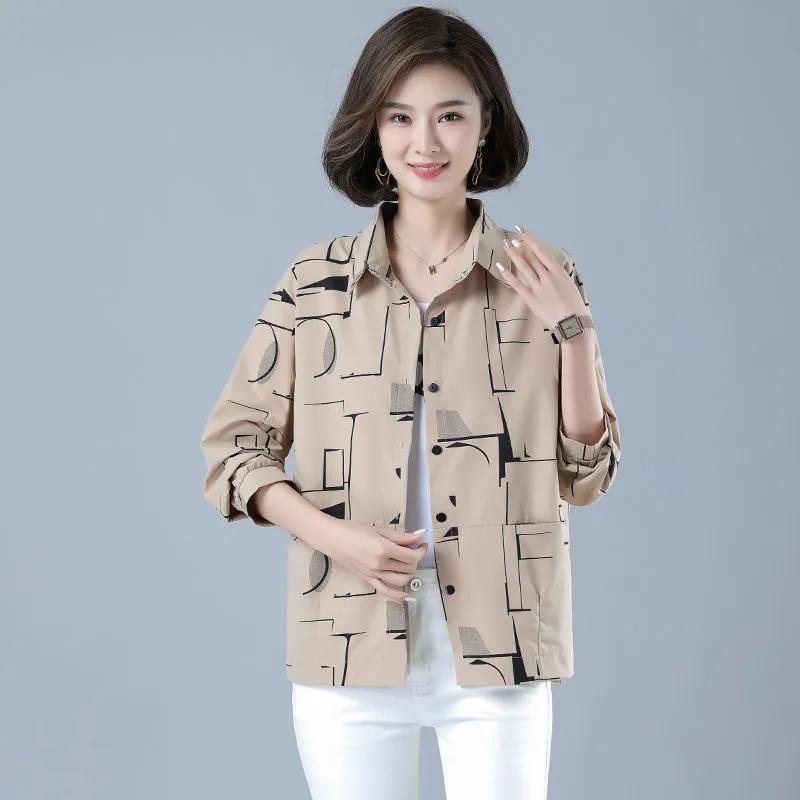 Модная свободная большая весенняя куртка для матери среднего возраста, ветровка, пальто для среднего и пожилого возраста, женская куртка в иностранном стиле
