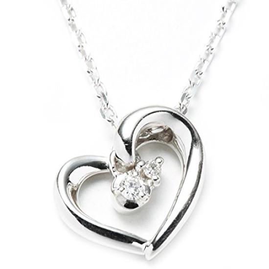 Обернутое ожерелье Yondo Sea с подвеской 4c Open Heart Birthstone Birthstone April Birthstone Diamond 111614121810 [Набор предметов] 4℃ Для женщин