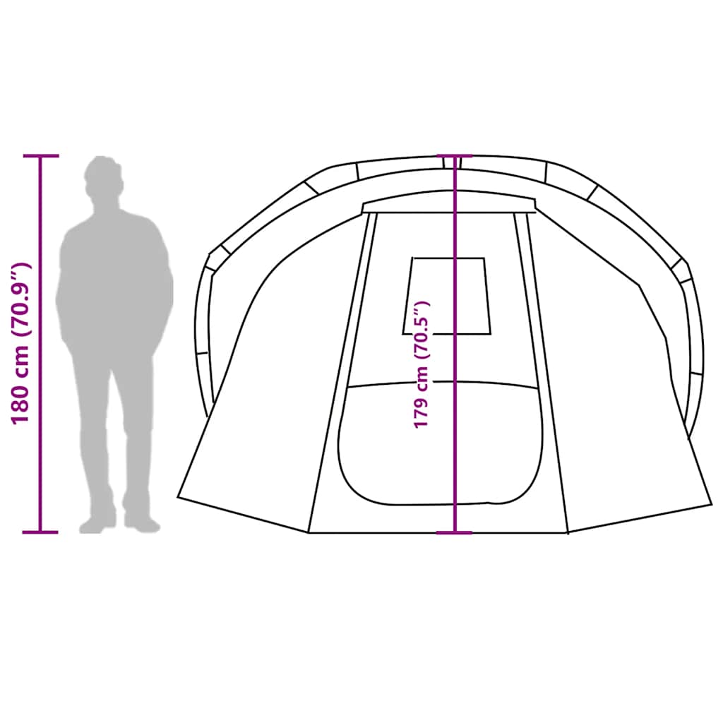 Fishing Tent for 4 Persons Brown Waterproof