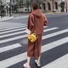 Женский свободный комплект из двух предметов: Худи с длинным рукавом и юбка-миди
