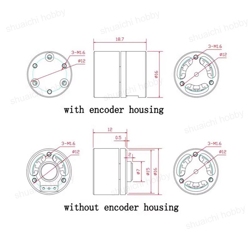 HT1105 Micro Gimbal Brushless Motor Three-phase High Speed Engine AS5600/AS5048A Magnetic Encoder 12V Parts DIY for RC Model
