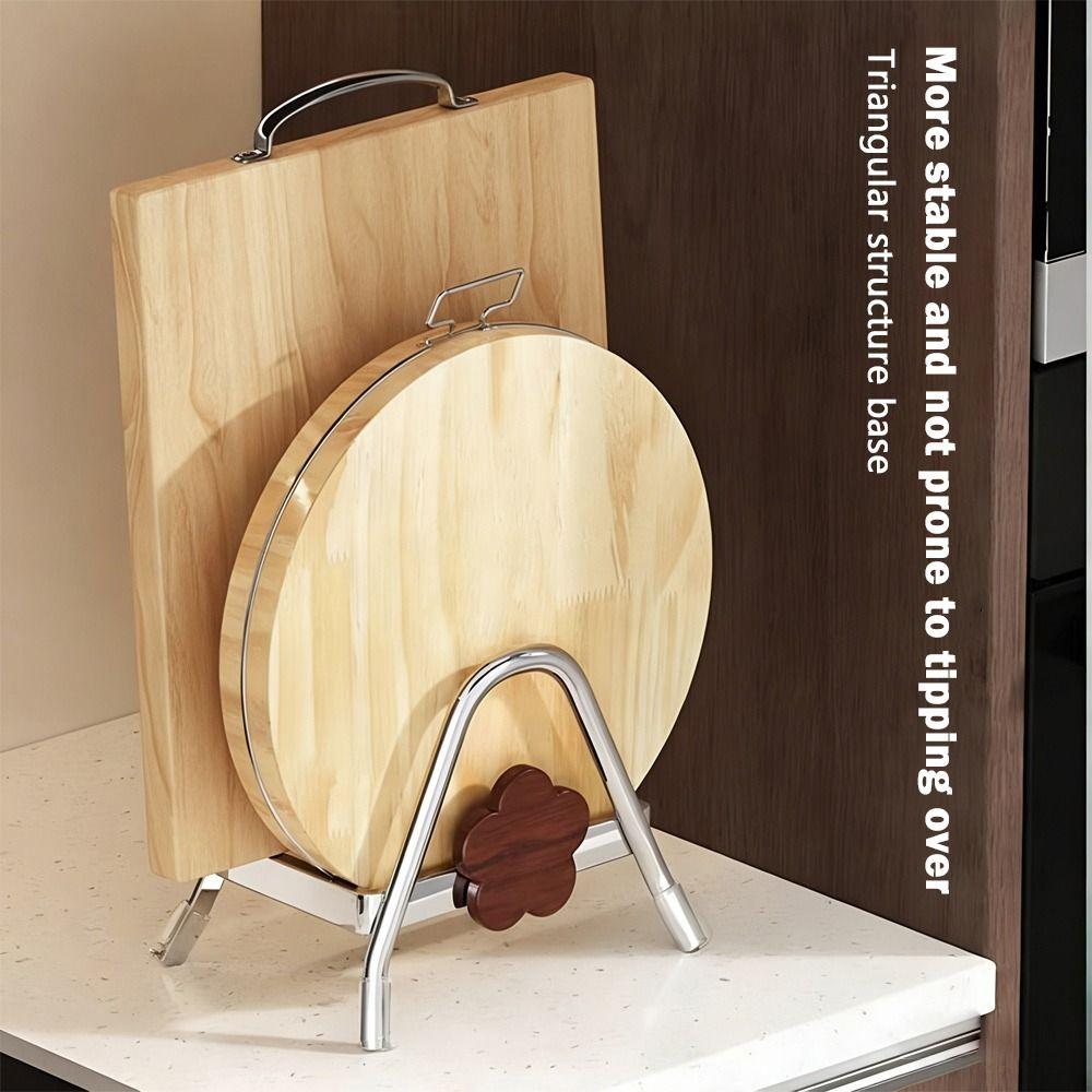 Stainless Steel Cutting Board Holder Space Saving Cutting Board Rack for Kitchen