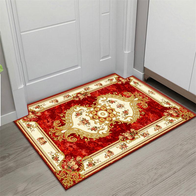 European Style Modern Non-Slip Water-Absorbing Door Mat, Machine Washable Entrance Carpet