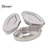 Professional Kitchen Steaming Tool 3PCS Stainless Steel Divided Steam Trays, Fan-Shaped Compartment Food Steamer Tray Steamers, Heat Resistant Compact