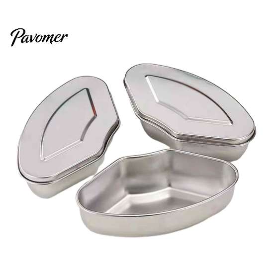 Professional Kitchen Steaming Tool 3PCS Stainless Steel Divided Steam Trays, Fan-Shaped Compartment Food Steamer Tray Steamers, Heat Resistant Compact