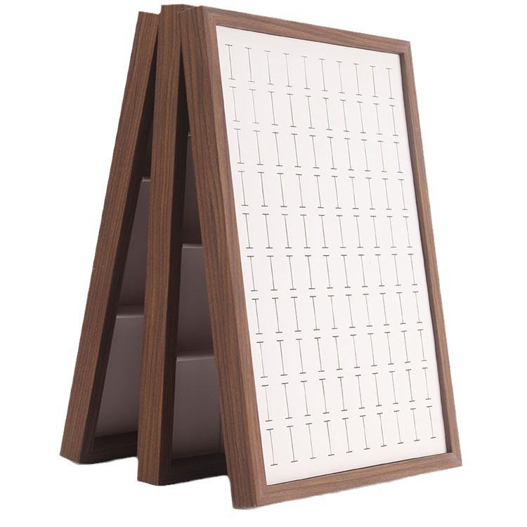 Шкатулка для украшений из орехового дерева с белой кожей и крышкой, пыленепроницаемое хранилище для серег, колец, ожерелий и браслетов.