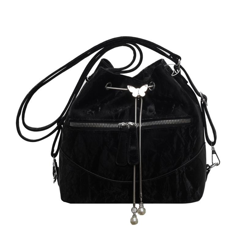 Летняя маленькая свежая зеленая сумка-ведро женская сумка через плечо 2024 новый модный рюкзак повседневный рюкзак большой вместимости