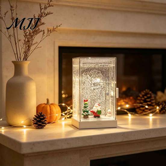 Handmade Decorative Lamp DIY Snow Scenery Night Light, Christmas Flowing Snowy Street Material Thoughtful Gift for Friends Pack, Tales