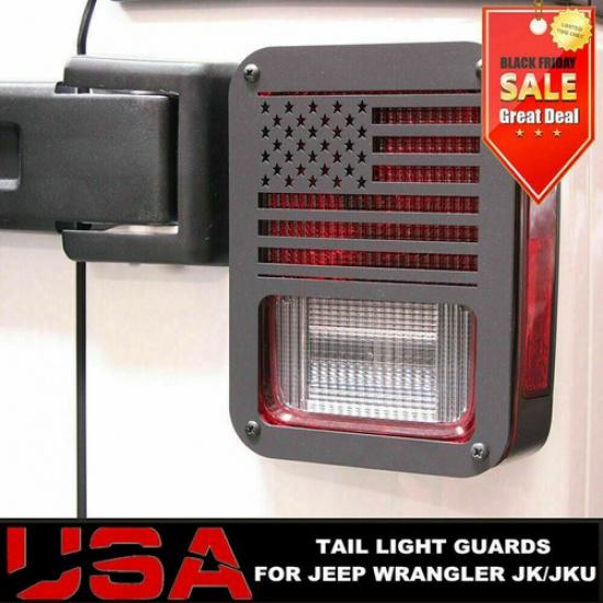 Black Tail Light Guards Covers Protector for Jeep Wrangler JK 07-17 Accessories