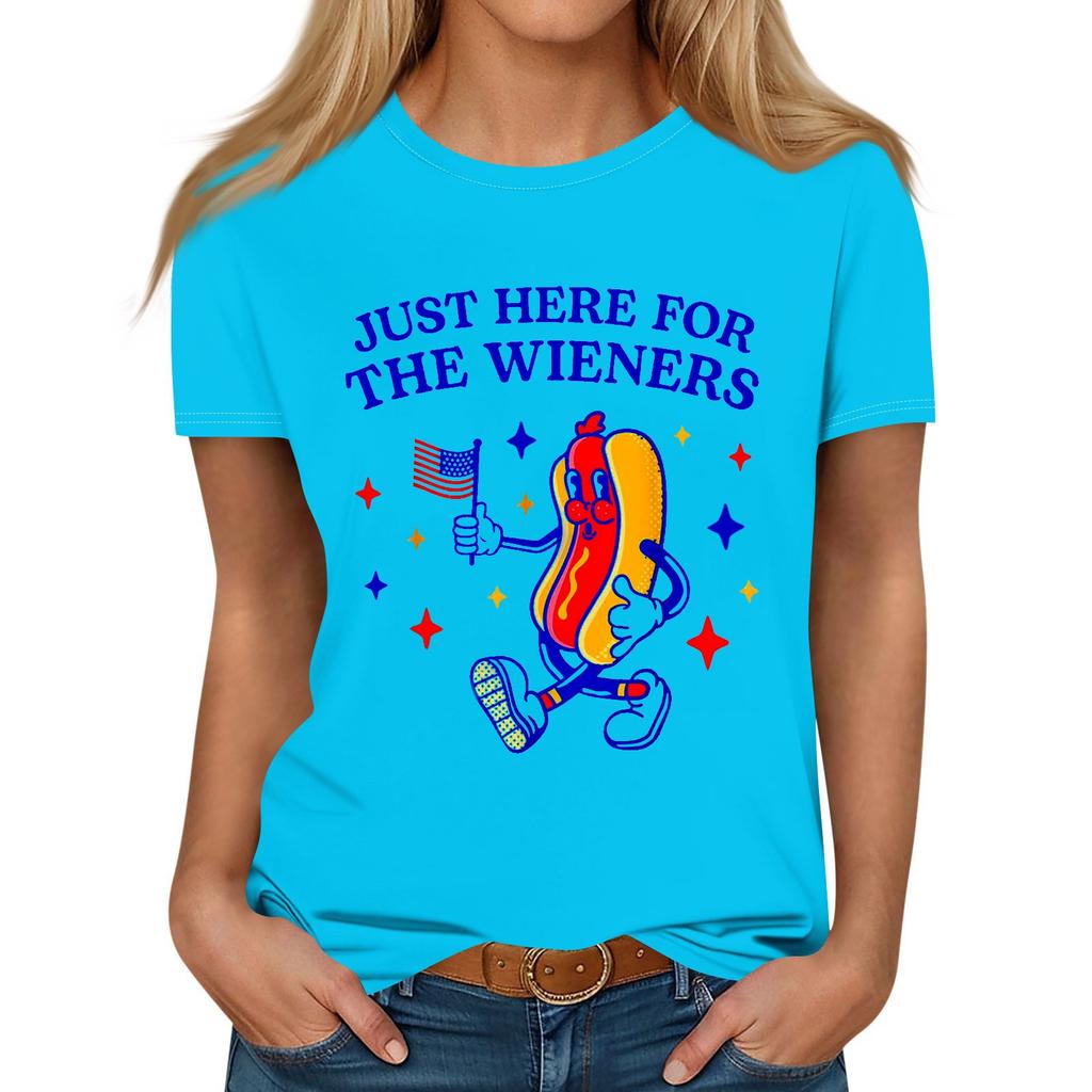 Hot Dog Print Casual Women's T-shirt