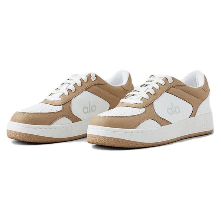 Alo Yoga Recovery Mode Comfortable Versatile Slip-Resistant Durable Low-Top Sneakers Unisex sneakers Brown White A0685U-GRAVEL/WHITE
