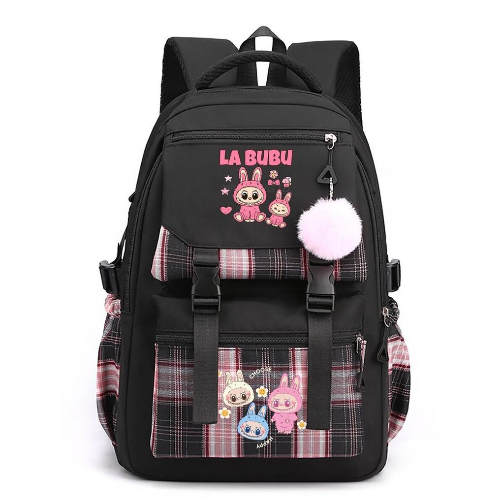 Новый тренд Labubu Принт Рюкзак для учеников средней и старшей школы, большой вместимости, студенческий школьный рюкзак