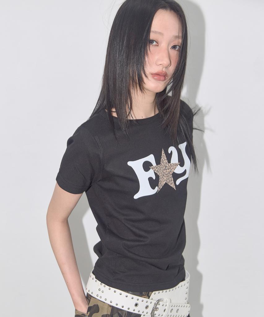 FANCY CLUB Fy Leopard Tee (Black) F25Qb100