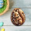 Animal Easter Carving Craft Egg Wooden Owl Squirrel Monkey Animals Carved Eggs for Home Tiered Tray Table Decor