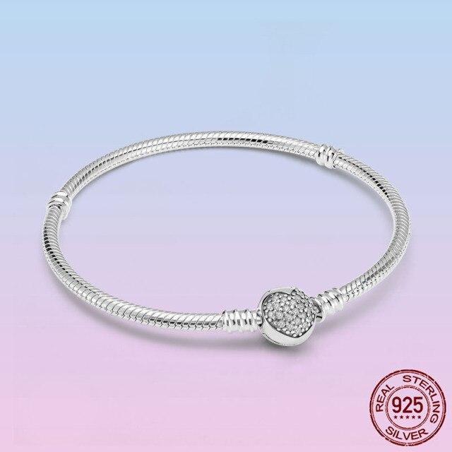 Элегантный браслет Pulseira из стерлингового серебра 925 пробы, браслет-цепочка в виде змеи бесконечности для женщин, оригинальный подарок в виде бусин с подвесками