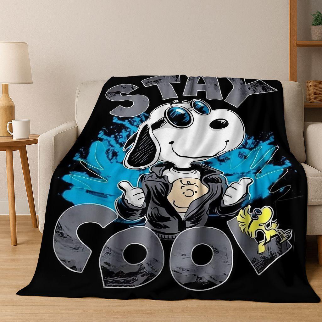 3D Cute Snoopy Dog Peanuts Art Cartoon Flannel Blanket,Cozy Soft Throw Blanket for Home Bedroom Bed Sofa Picnic Cover Gift Kids
