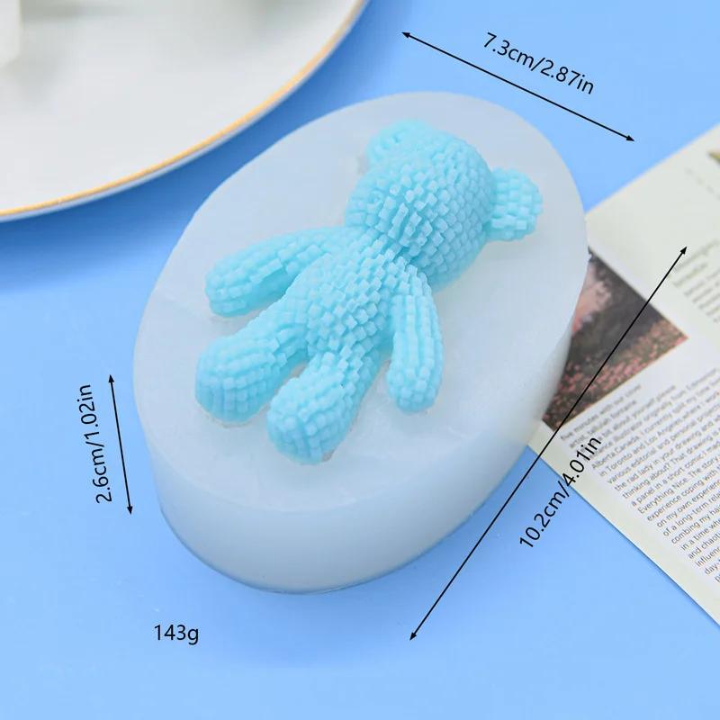 Высококачественная DIY Форма из Кристаллической Эпоксидной Смолы Алмазный Медведь Брелок Пряжка для Рюкзака Полуобъемная Силиконовая Форма для Рукоделия