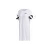 Neo Color Block Striped Cartoon Anime Pattern Printed Round Neck Sports Short Sleeve Dress Women Dresses White GK1558