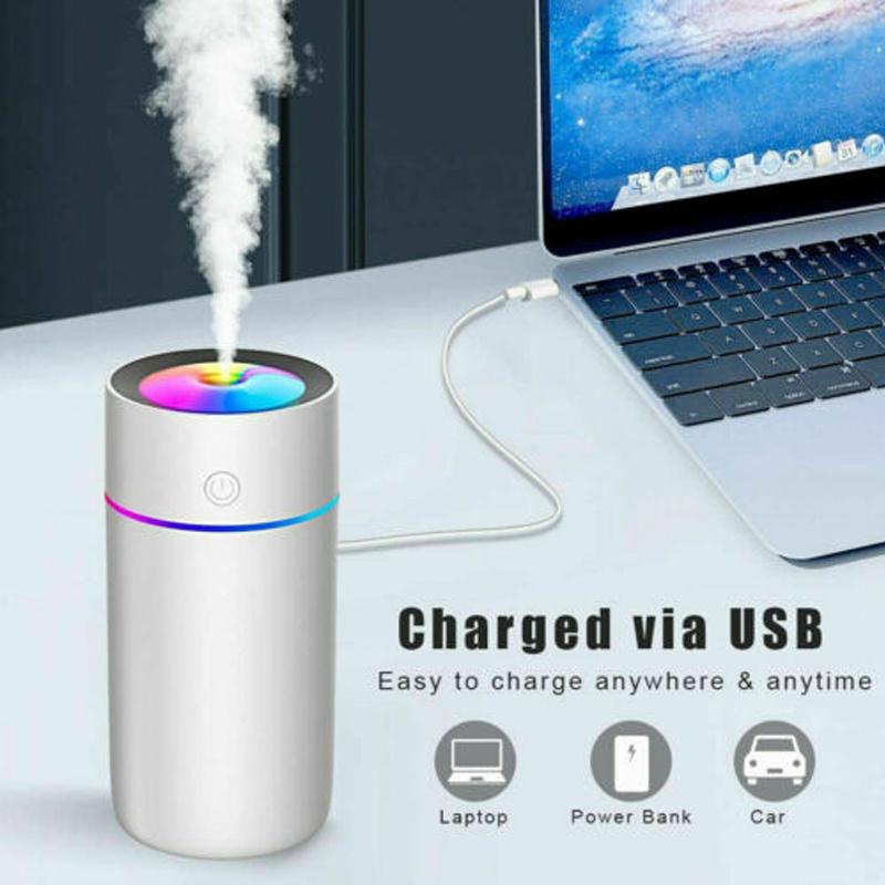 320ml USB Mini Humidifier LED Night Light Spraying Diffuser for Home Office Car