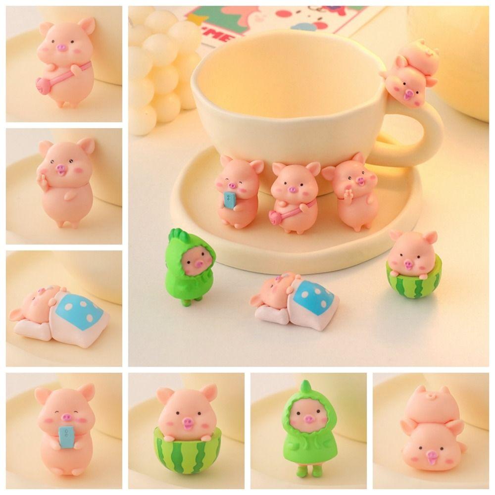 Миниатюры животных мультфильм Свинья украшение автомобиля Свинья украшение центральной консоли автомобиля предметы интерьера автомобиля