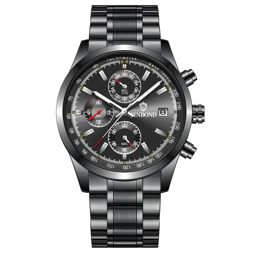 Мужские кварцевые наручные часы Binbang со стальным ремешком - Хит продаж, версия для прямой трансляции