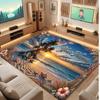 Octopus Sea Life Theme Crystal Velvet Floor Rug Personalized Custom Name Text Warm Carpet Home Decoration