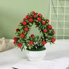 Artificial Potted Plants Realistic Love Heart Fake Fruit Tree Bonsai Green Plants Pot Decoration Home Office Table Centerpiece Faux Greenery Ornament