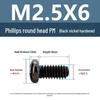 Yigu Black Nickel Carbon Steel PM Phillips Round Head Screws m2-m4 Pan Head Machine Screws for Electronics