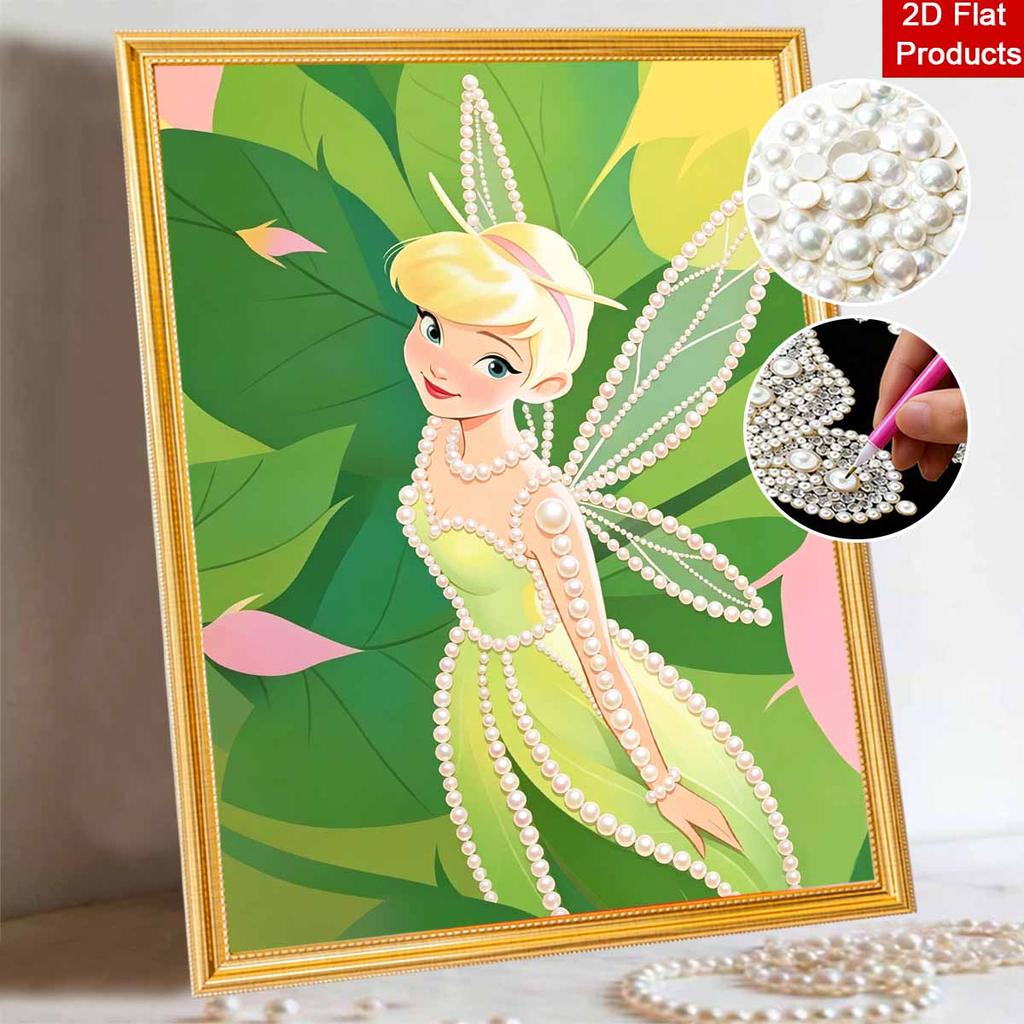 Disney Pearl Art Tinker Bell DIY Pearl Painting Kit Pearl Art Wall Decor Suitable for Home Office Handmade Gift