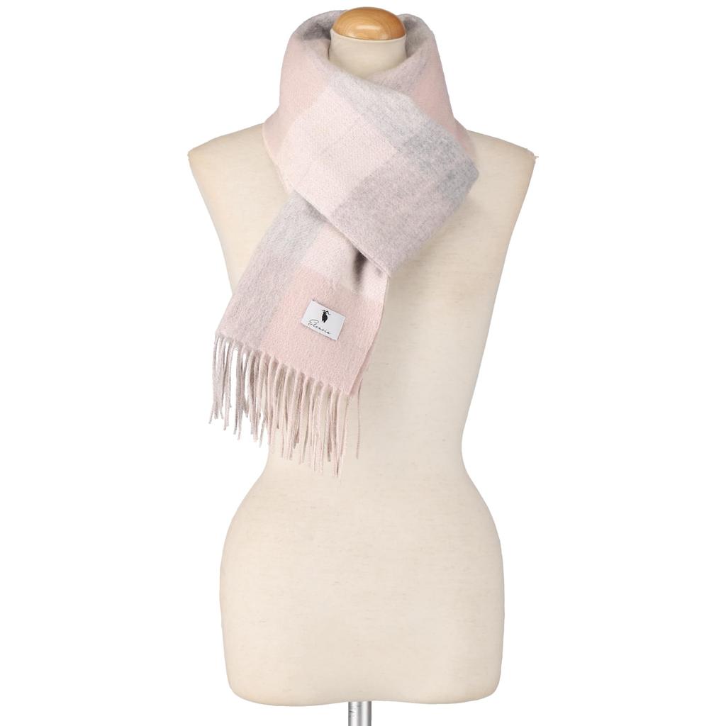 Двусторонний шарф Elensia Blend для мужчин и защита от УФ-лучей в клетку 30 x 186 Идея для подарка Шерсть/Кашемир Женщины, Стираемый, (Более 98%), Узор, см, 160г, Розовый,